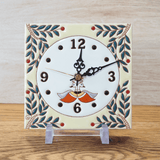 タイルの掛け時計:とり - タイル工房コルメーナ