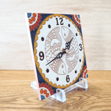 タイルの掛け時計:さかな - タイル工房コルメーナ