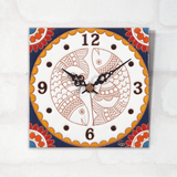 タイルの掛け時計:さかな - タイル工房コルメーナ