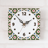 掛け時計:ペルシャンフラワー - タイル工房コルメーナ