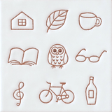 表札 シンプル:ブルーグレー - タイル工房コルメーナ