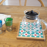 鍋敷き:エメラルド - タイル工房コルメーナ