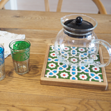 鍋敷き:ペルシャンフラワー - タイル工房コルメーナ